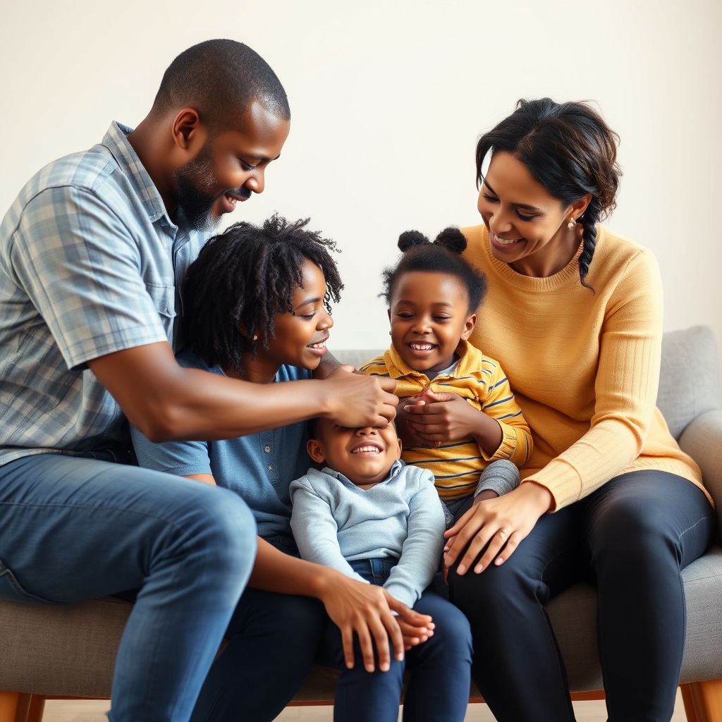 A family sharing a warm moment together